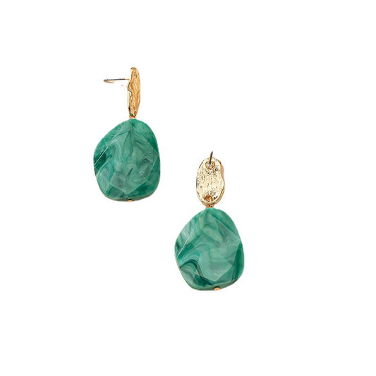 Muted Elegance: Dark Green Acrylic Butterfly Earrings