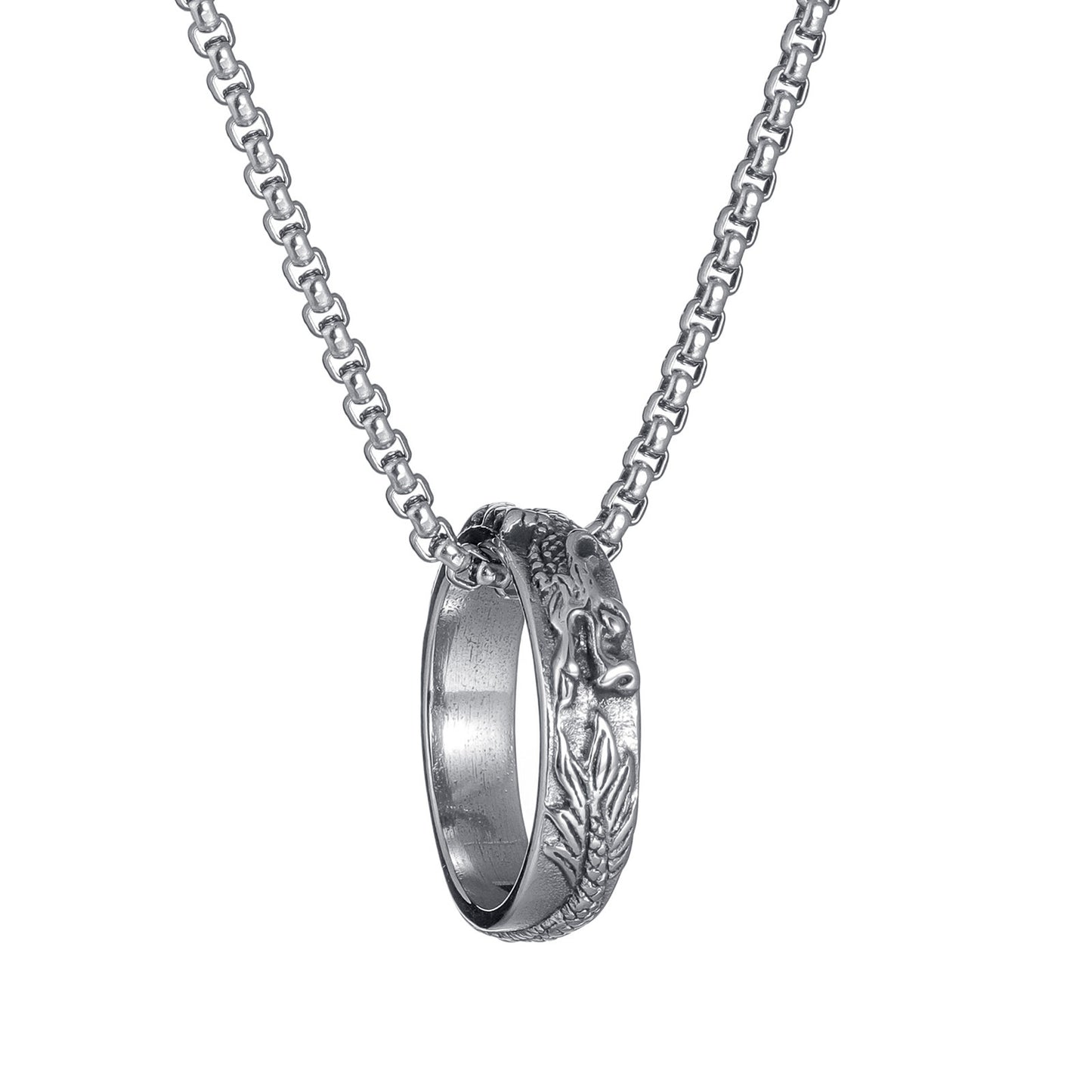 Majestic Loong Stainless Steel Pendant Necklace by Planderful for Men