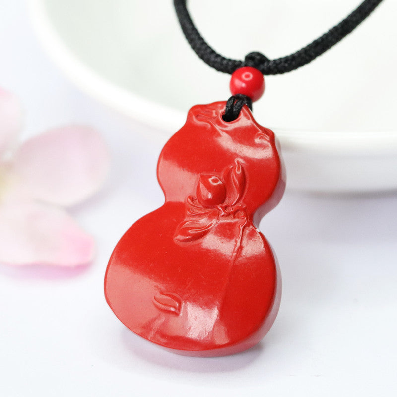 Vermilion Sand Lotus Leaf Fish Gourd Necklace