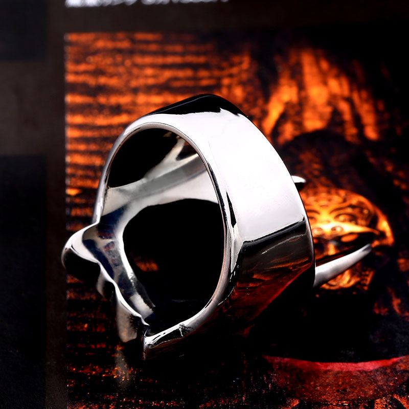 Titanium Steel Batman Mask Ring for Men - Retro Anime Head Jewelry Wholesale