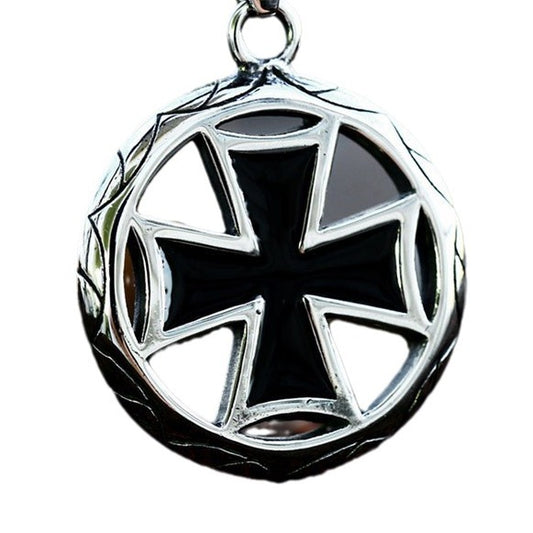 Men's Retro Titanium Steel Cross Pendant & Hollow Ring Jewelry - Wholesale Stainless Steel Collection