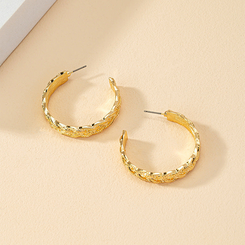 Chic C-shaped Metal Earrings from Vienna Verve Collection