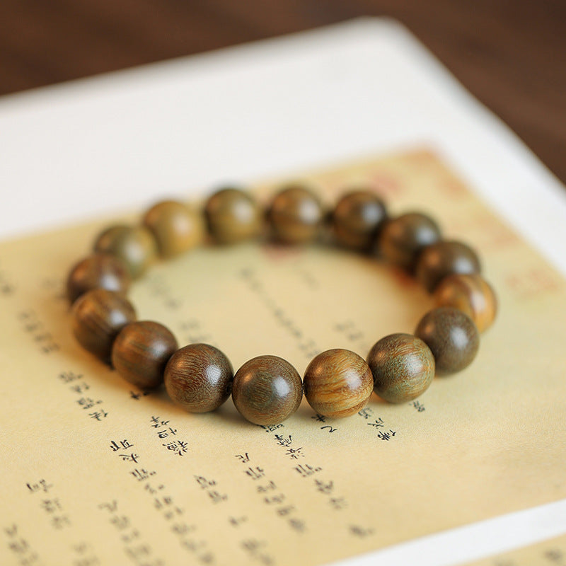 Tranquil Green Sandalwood Buddha Bead Bracelet for Couples and Individuals