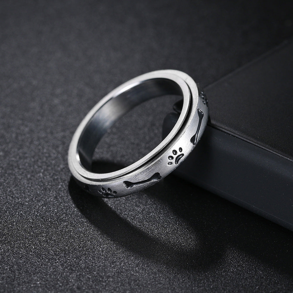 Rotating Stress Relief Ring - Stainless Steel Jewelry for Men and Women