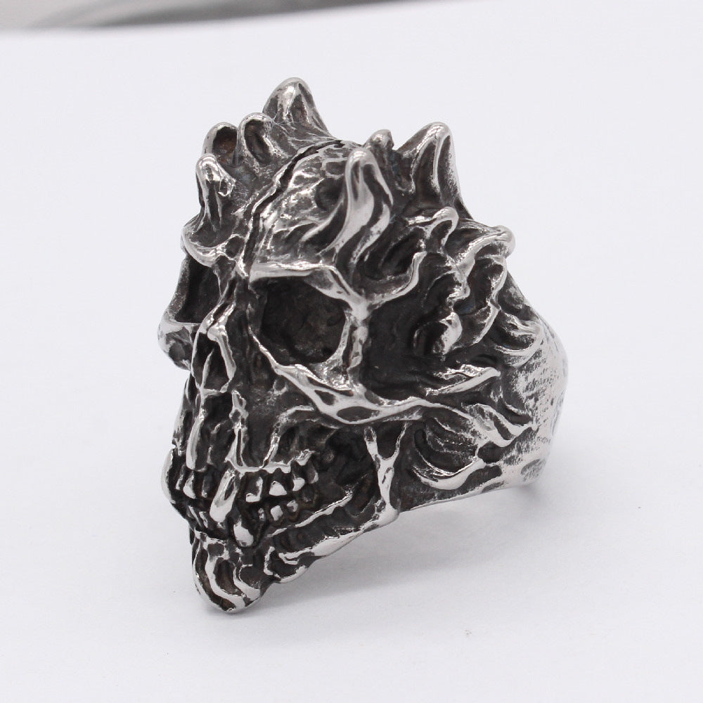 Halloween Devil Skull Titanium Steel Ring for Men