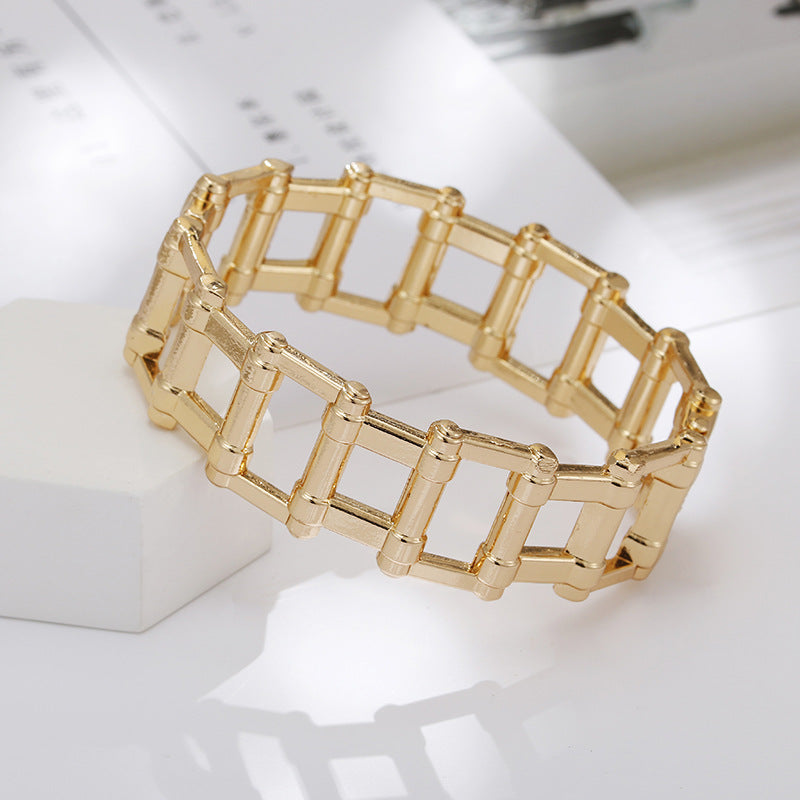 Exaggerated European Style Wide Hollow Bracelet - Vienna Verve Collection