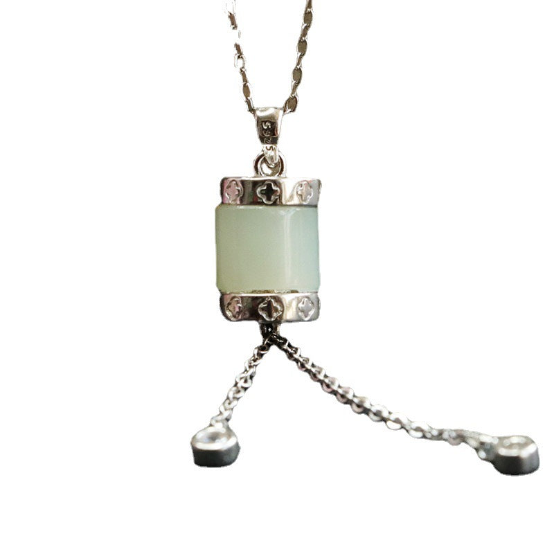 Fortune's Favor Sterling Silver Jade Necklace