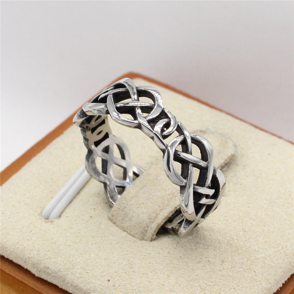 Personalized Retro Viking Titanium Steel Ring for Men - European and American Wholesale Jewelry