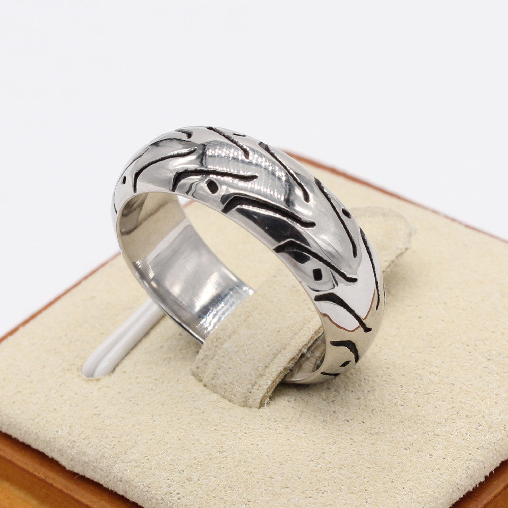 Everyday Genie Men's Rings - Titanium Steel Retro and Simple Design