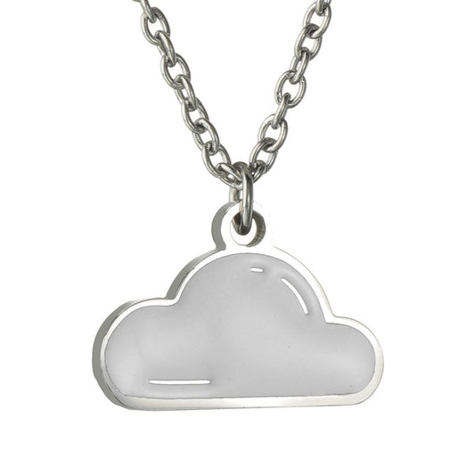 European & American Titanium Steel Cloud Necklace - White Cloud Pendant