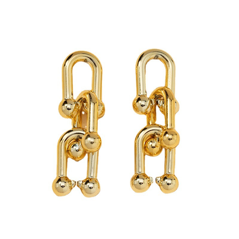 Metal Chain Exaggerated Earrings - Vienna Verve Collection