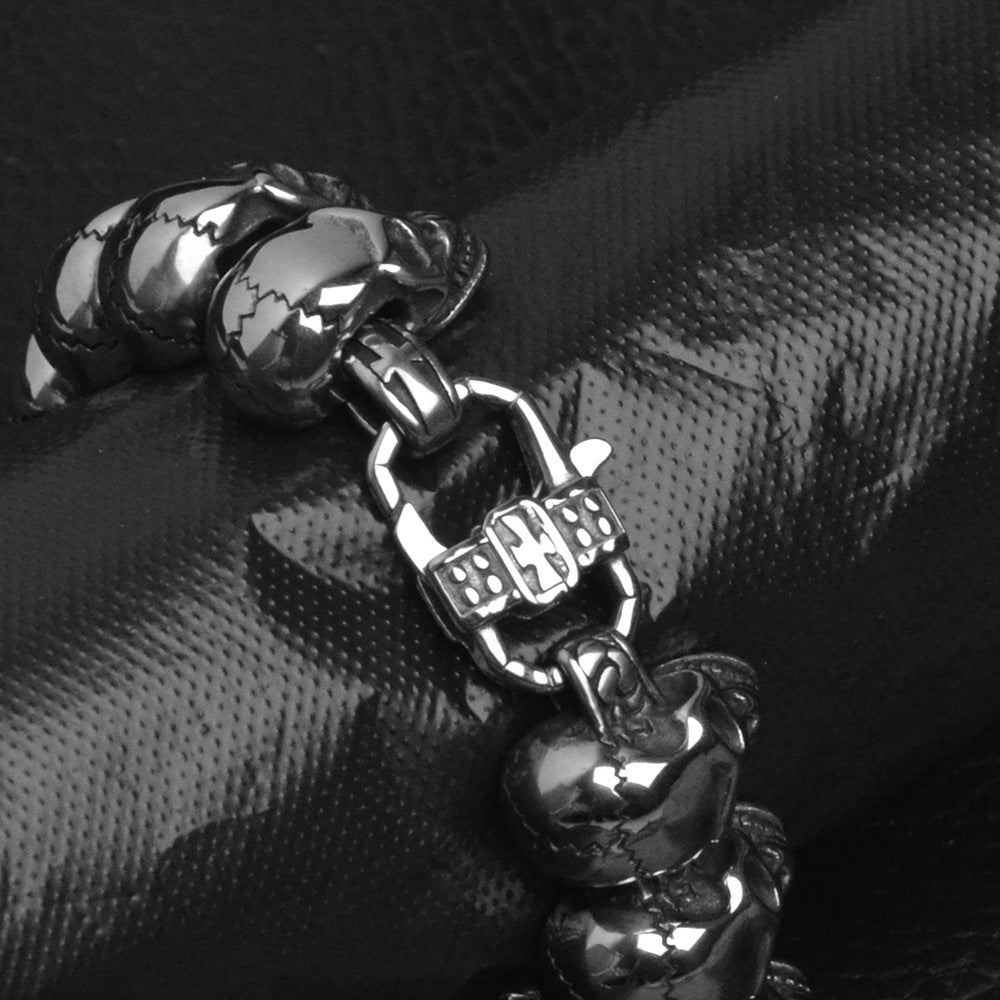 Titanium Steel Skull Bracelet for Men - Cross-Border Creative Jewelry