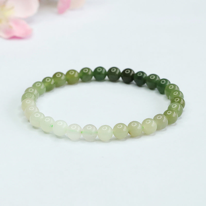 Qingshui Gradual Change Jade Bracelet in Sterling Silver