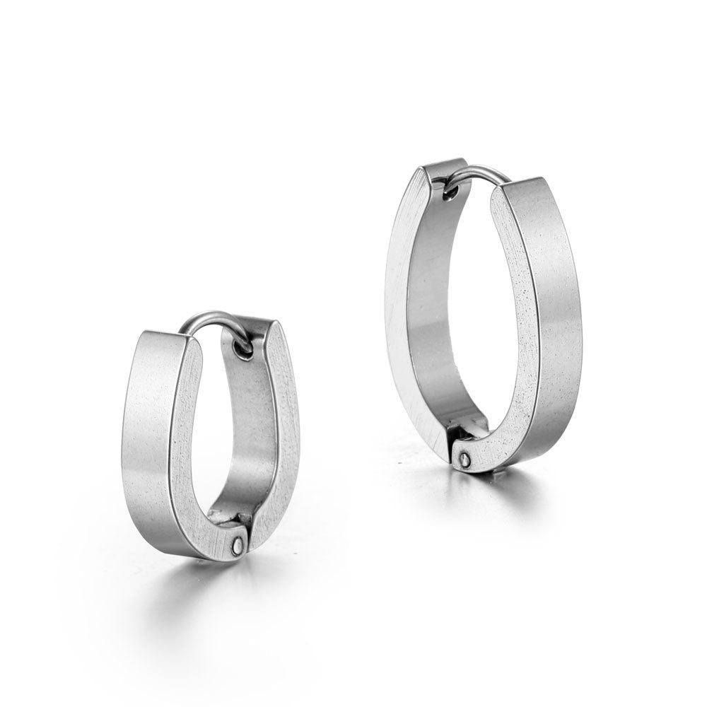 Stylish U-Shaped Titanium Steel Earrings for Everyone - Ideal for Small Ears, Wholesale Options Available