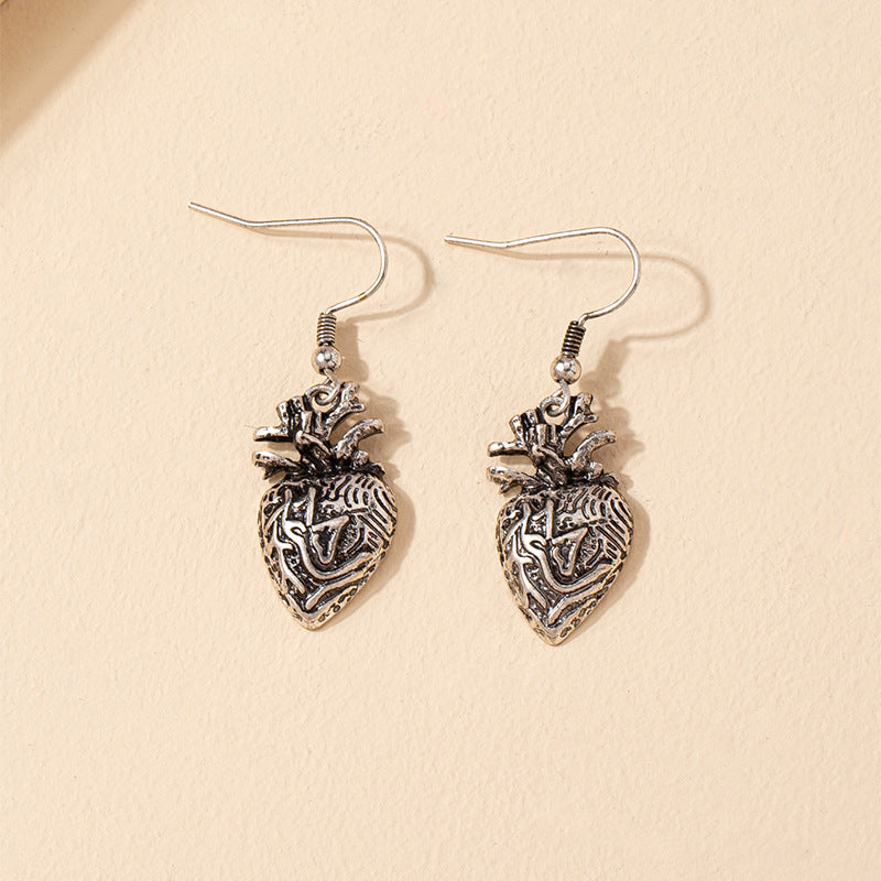 Heart Detail Asymmetrical Organ Earrings - Vienna Verve Collection by Planderful