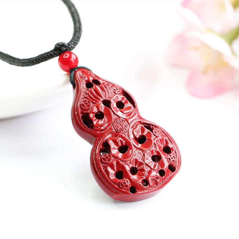 Cinnabar Pendant Hollow Gourd Pendant