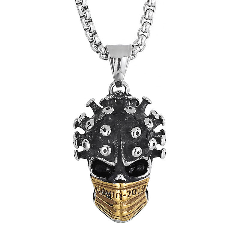 Virus Skull Titanium Steel Men's Pendant - Creative Genie Design