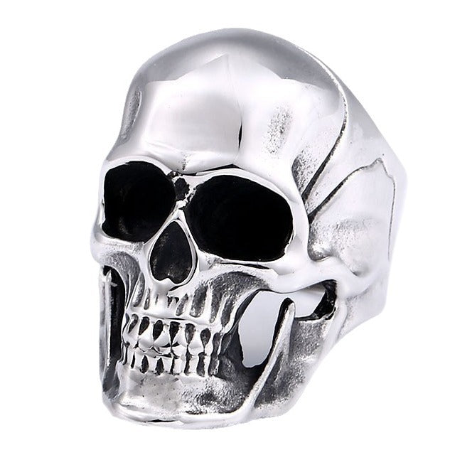 Vintage-Inspired Titanium Steel Skull Ring for Men - European and American Style Wholesale Jewelry