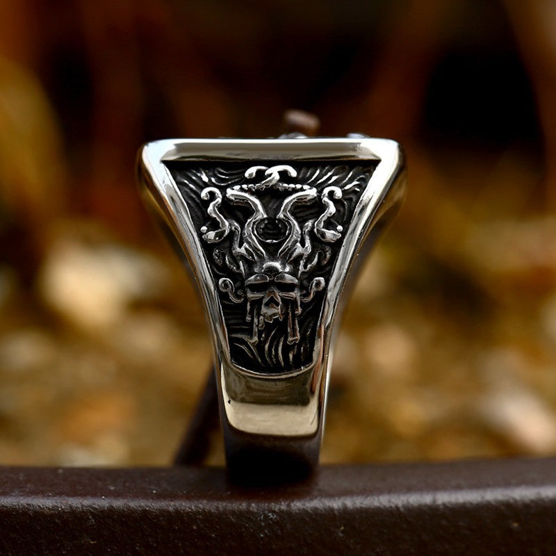 Titanium Steel Retro Octopus Skull Ring for Men - Wholesale Cross-Border Fashion