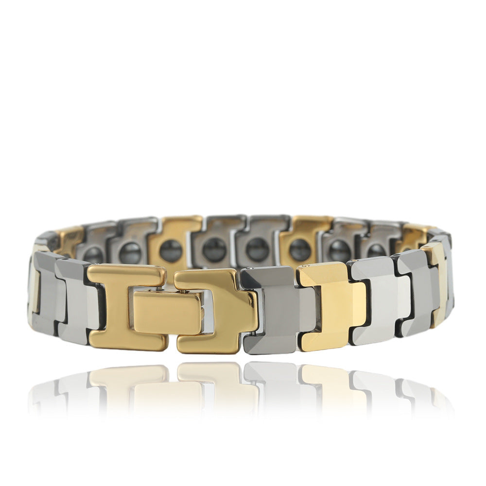 Customizable Punk-Inspired Tungsten Steel Bracelet for Everyone