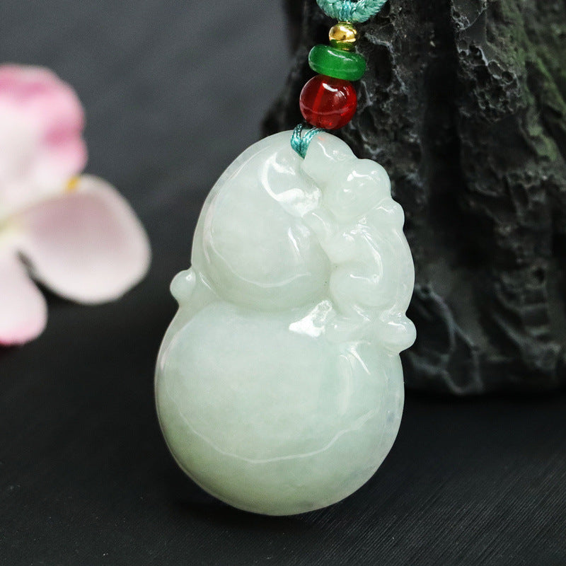 Jade Monkey Gourd Pendant - Fortune's Favor Collection