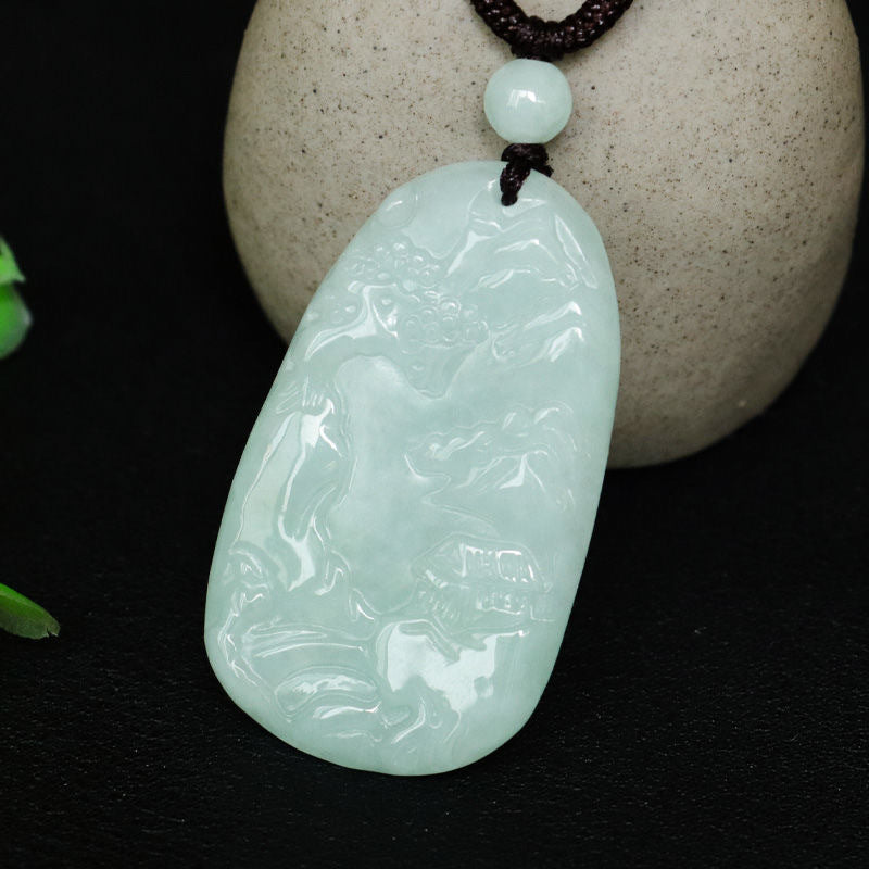 Jade Pendant in Sterling Silver - Fortune's Favor Collection