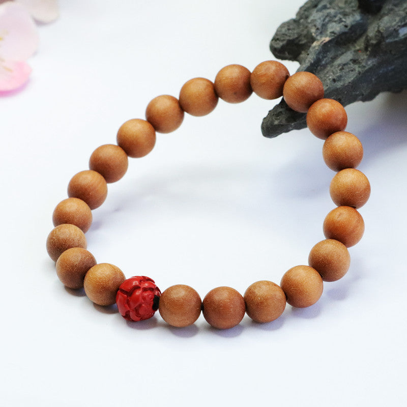 Lotus Bead and Sandalwood Cinnabar Bracelet