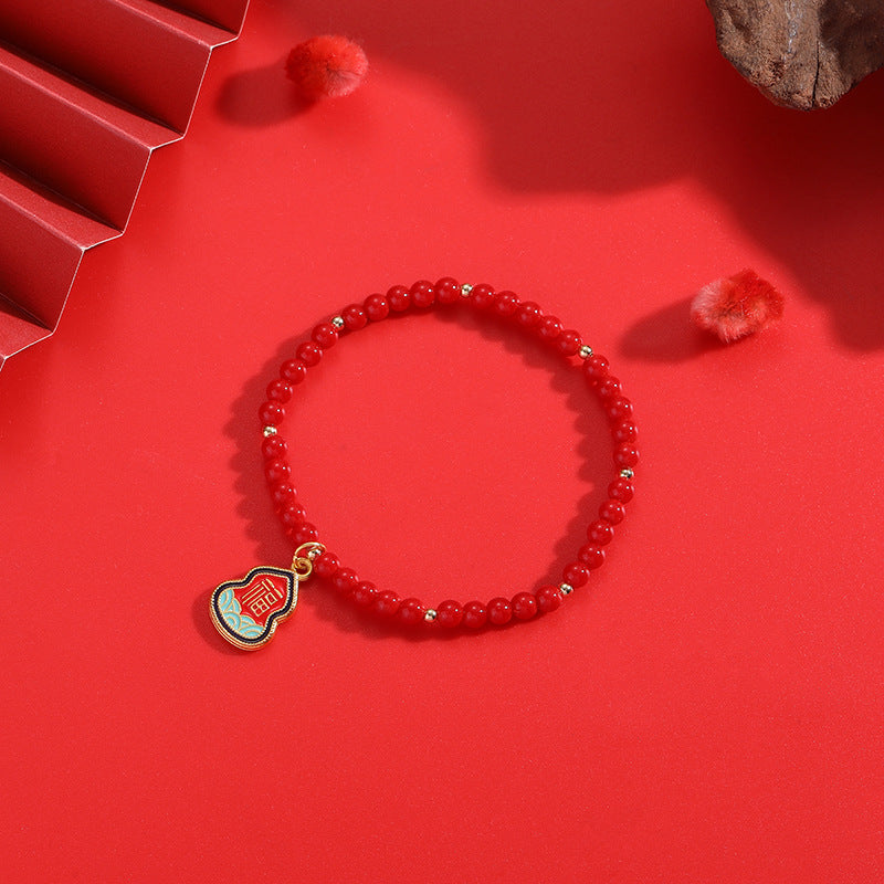 Festive Red Stone Bracelet for Prosperity and Blessings