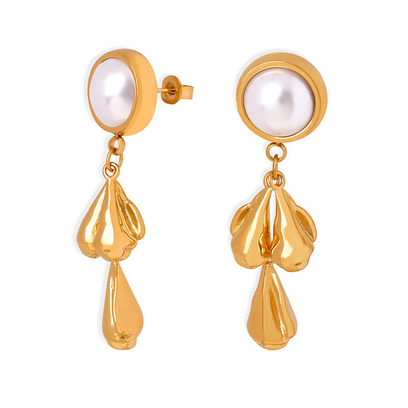 Autumn Haze Pearl Tassel Earrings for an Elegant Look