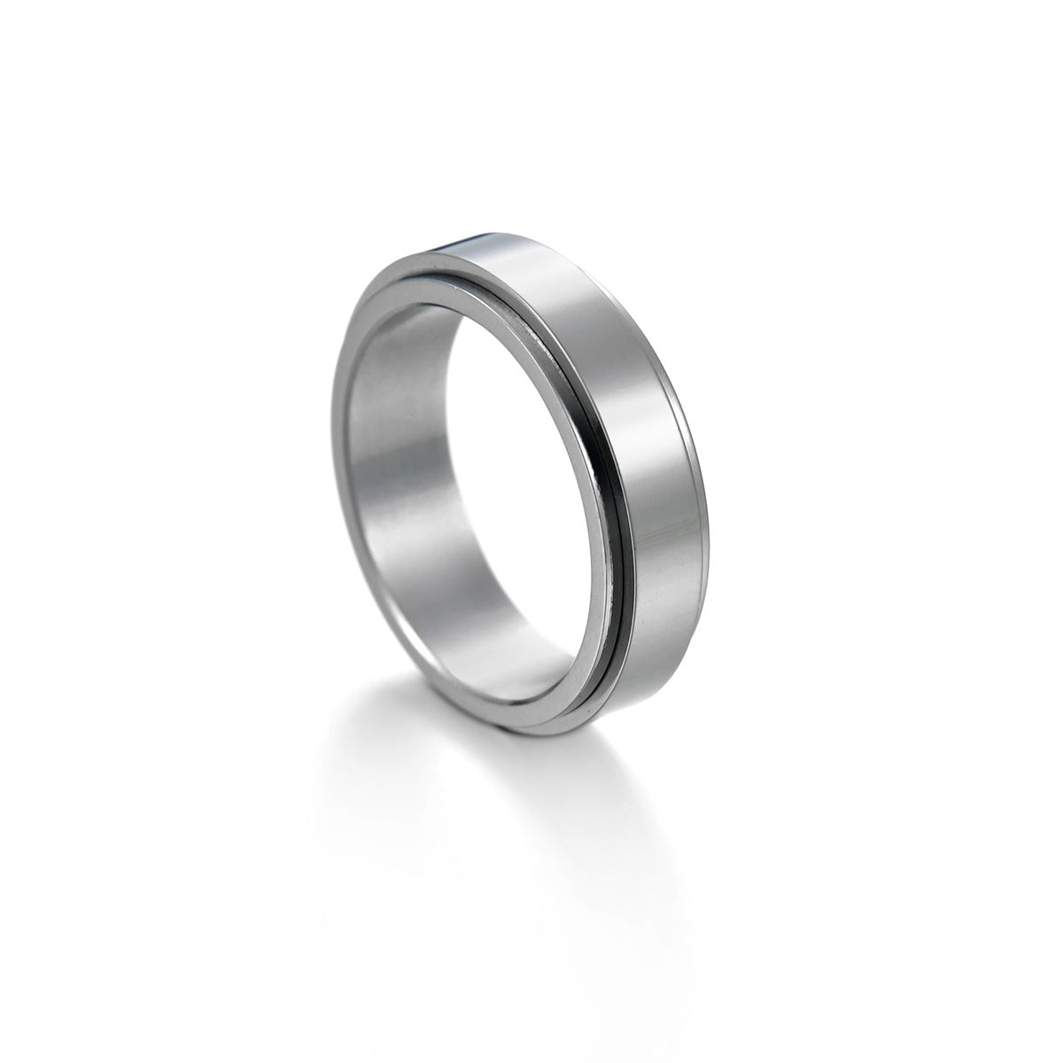 Titanium Plated Gold Men's Rotating Ring - US Size 6-13 Jewelry for Men