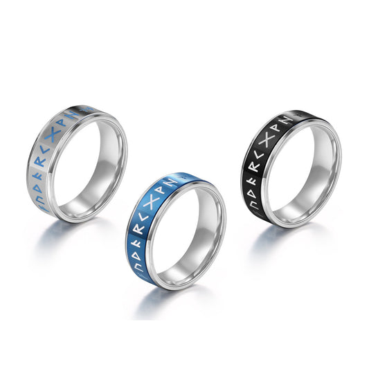 Rotatable Three-Color Titanium Steel Men's Ring - Japan & South Korea Inspired Temperament Design