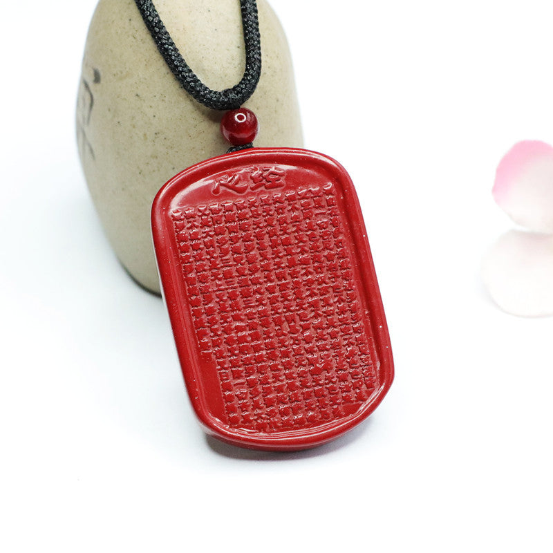 Sacred Heart Purple Gold Sand Pendant with Cinnabar Stone