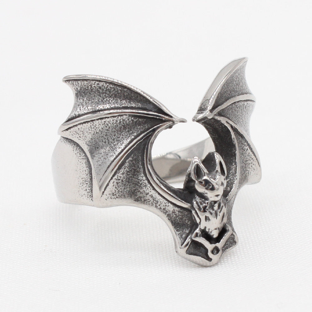 Flying Bat Titanium Steel Ring for Men