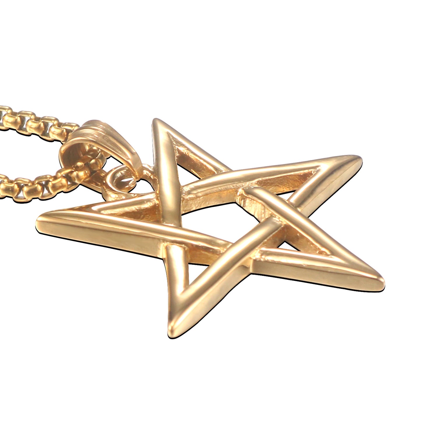 Stylish Men's Titanium Steel Pentagram Pendant - Modern Minimalist Jewelry for Him