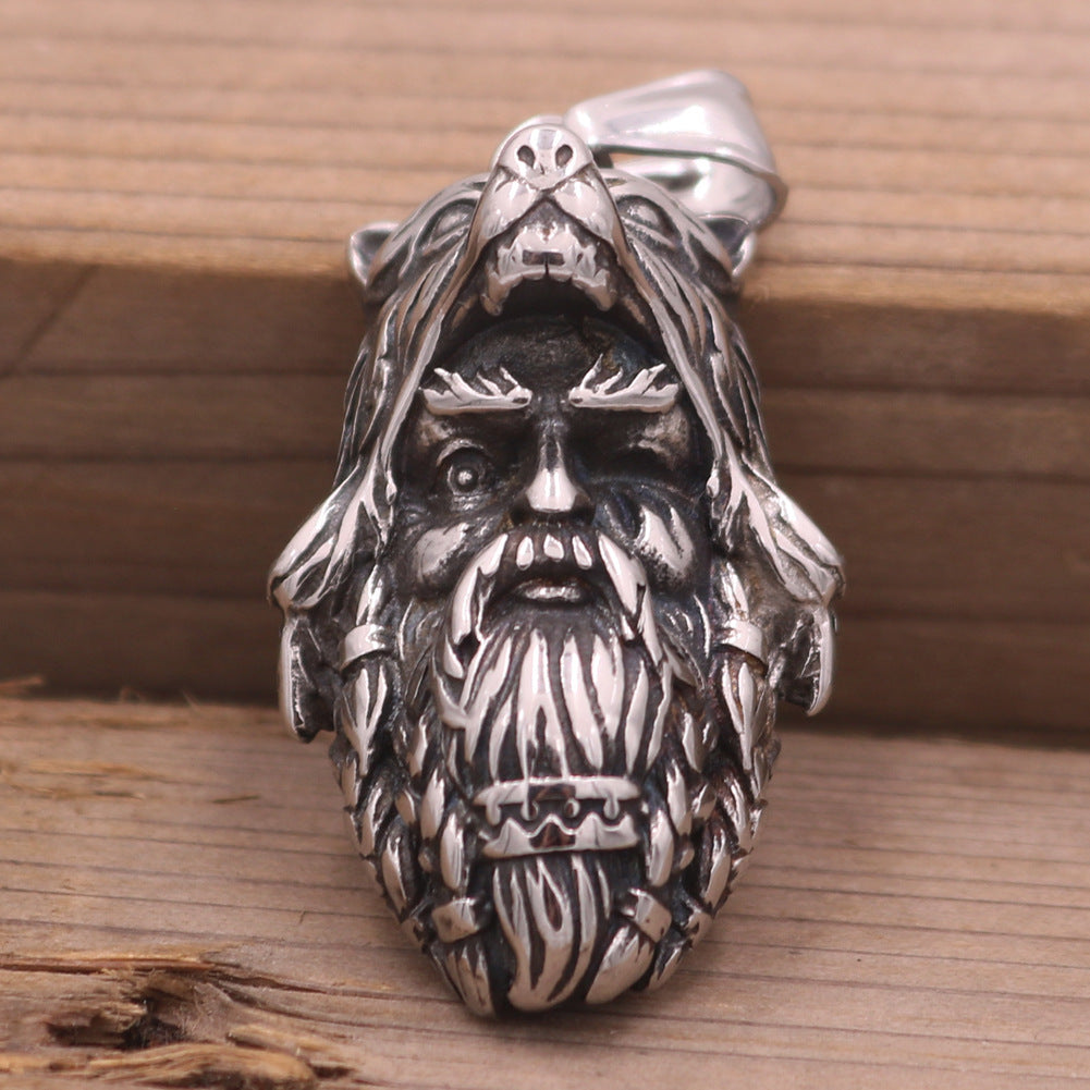 Wolf Head Stainless Steel Necklace Inspired by Viking Mythology and Norse Legacy