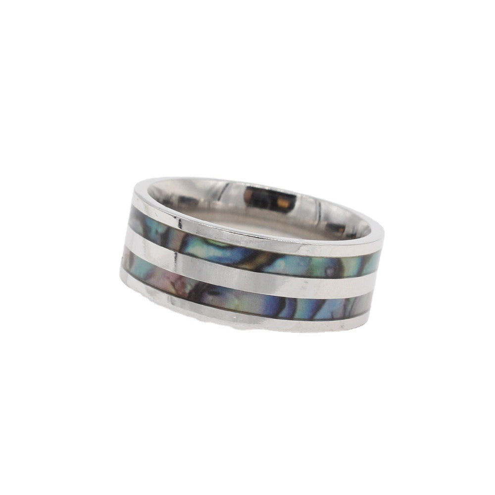 Colorful Shell Women's Titanium Steel Ring