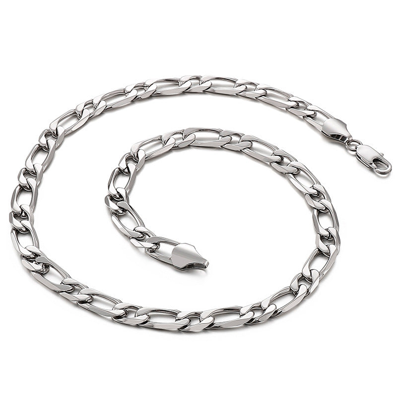 Stylish Titanium Steel Men's Necklace - European and American Minimalist Design Accessories