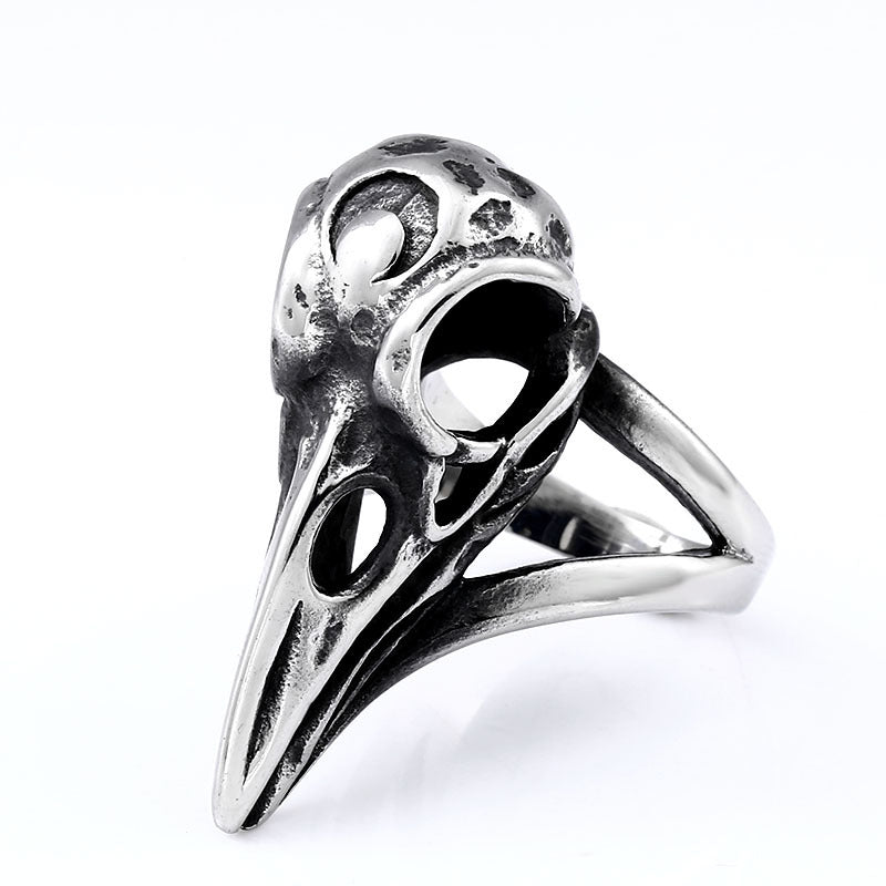 Titanium Steel Nordic Viking Crow Ring - Personalized Fashion Jewelry for Men