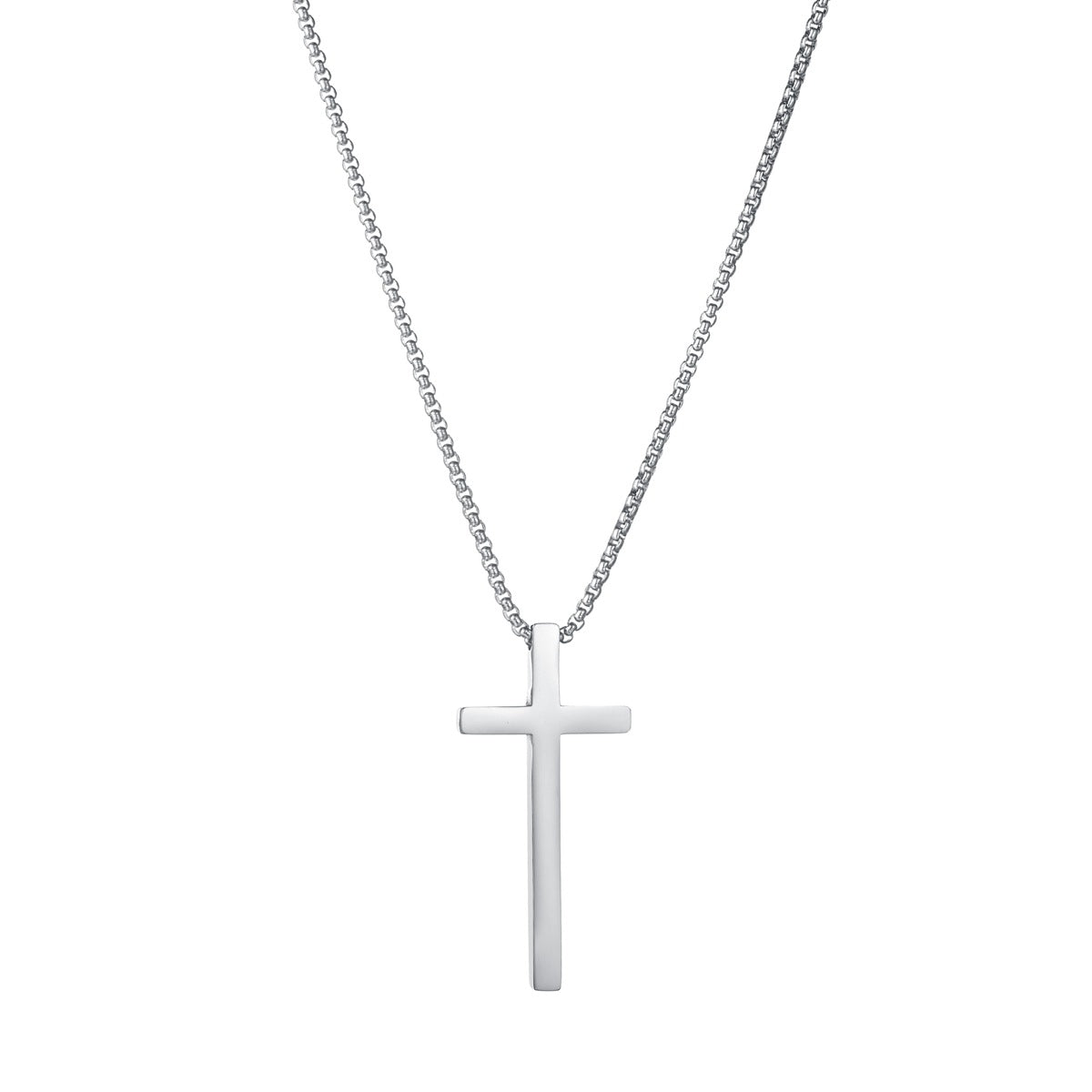 European and American Style Men's Stainless Steel Cross Necklace - Planderful Collection, Everyday Genie - Factory Wholesale