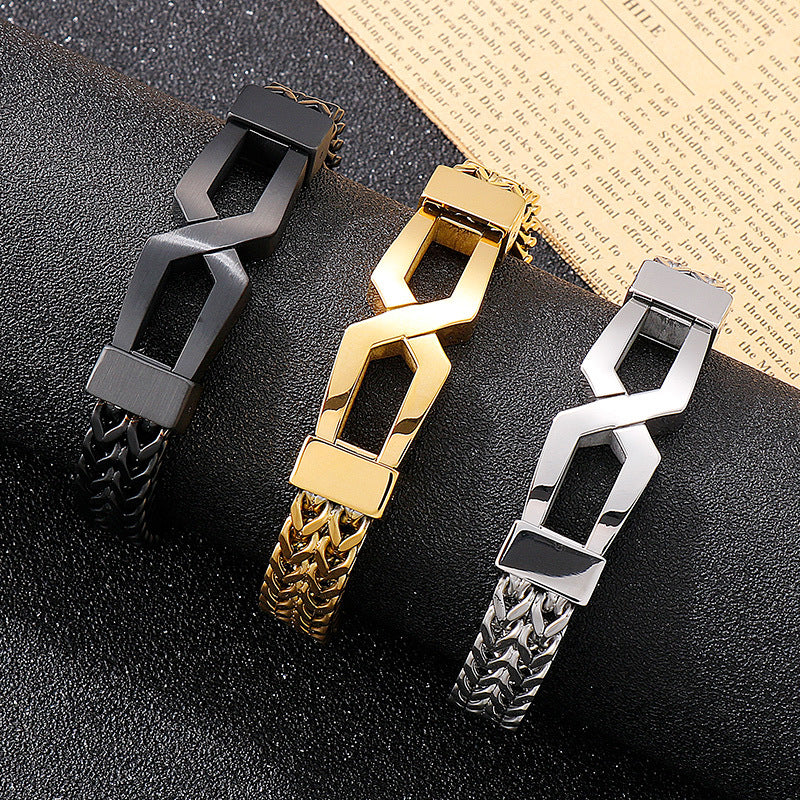 Stylish Hipster Titanium Steel Men's Bracelet - Wholesale European and American Trendsetter Accessories