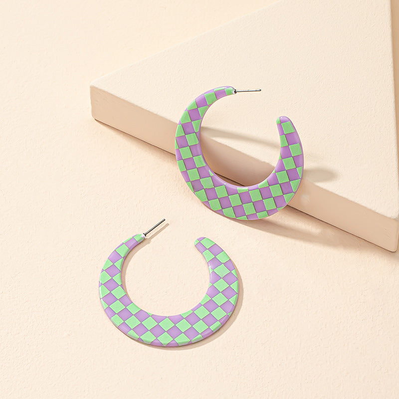 Fresh Square Printed Acrylic Earrings - Vienna Verve Collection