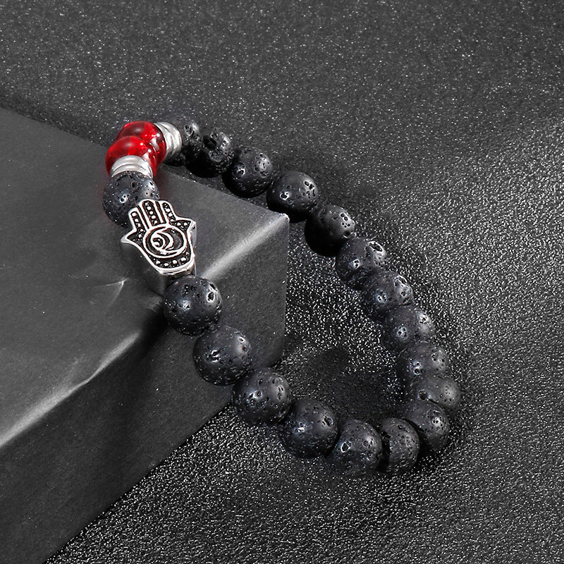 Men's Volcanic Stone Buddha Bead Bracelet by Planderful Collection