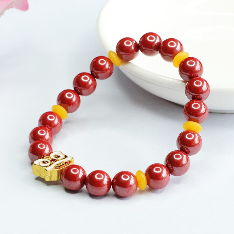 The Fortune's Favor Sterling Silver Bracelet with Cinnabar Stone