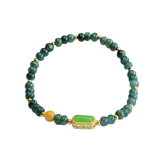 Jade Abacus Bracelet with Blue and Green Beads