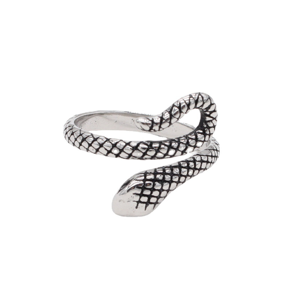 Simple Snake Titanium Steel Ring for Men