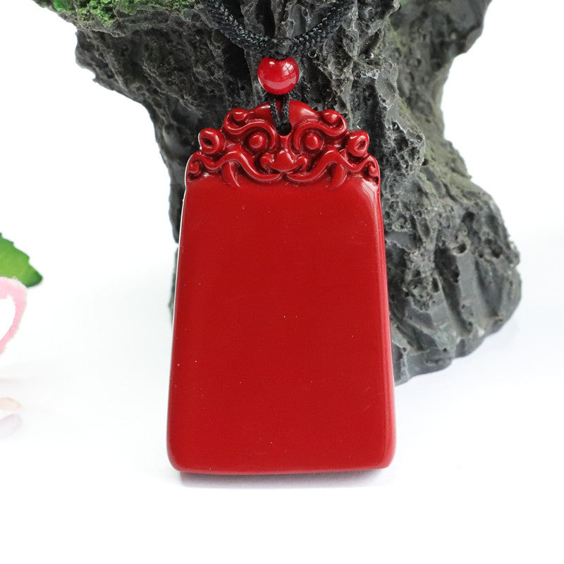 Majestic Pixiu Fortune Sterling Silver Pendant with Cinnabar Stone