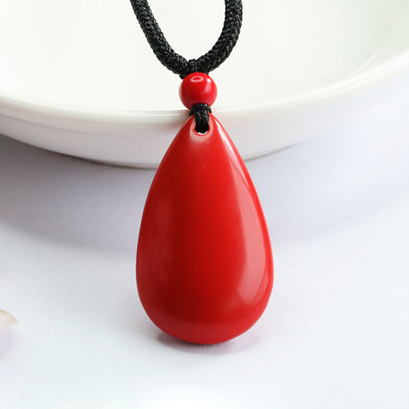 Cinnabar Water Drop Pendant Red Sand Pendant