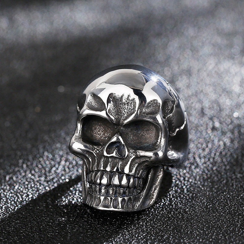 Creative Titanium Steel Skull Ring for Men - Rock Style Bracelet Jewelry from AliExpress