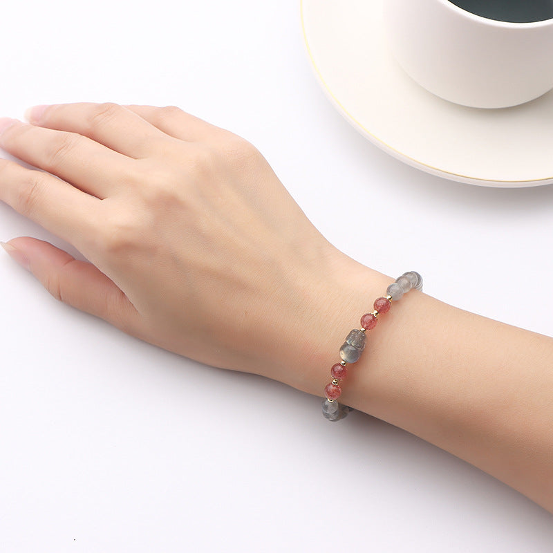 Fortune's Favor Sterling Silver Crystal Pixiu Bracelet