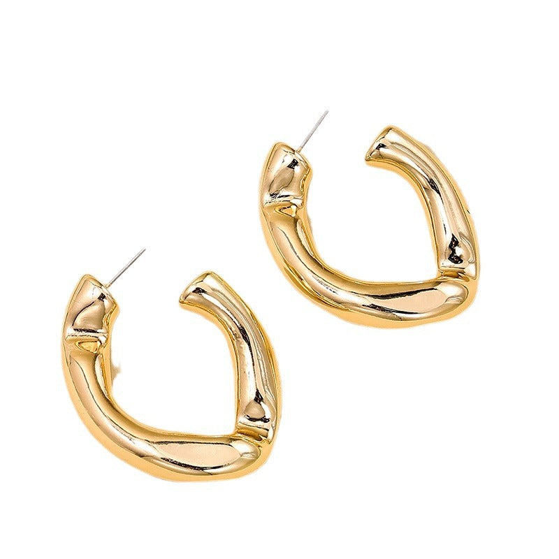 Exaggerated Geometric Style Hip-Hop Earrings - Vienna Verve Collection